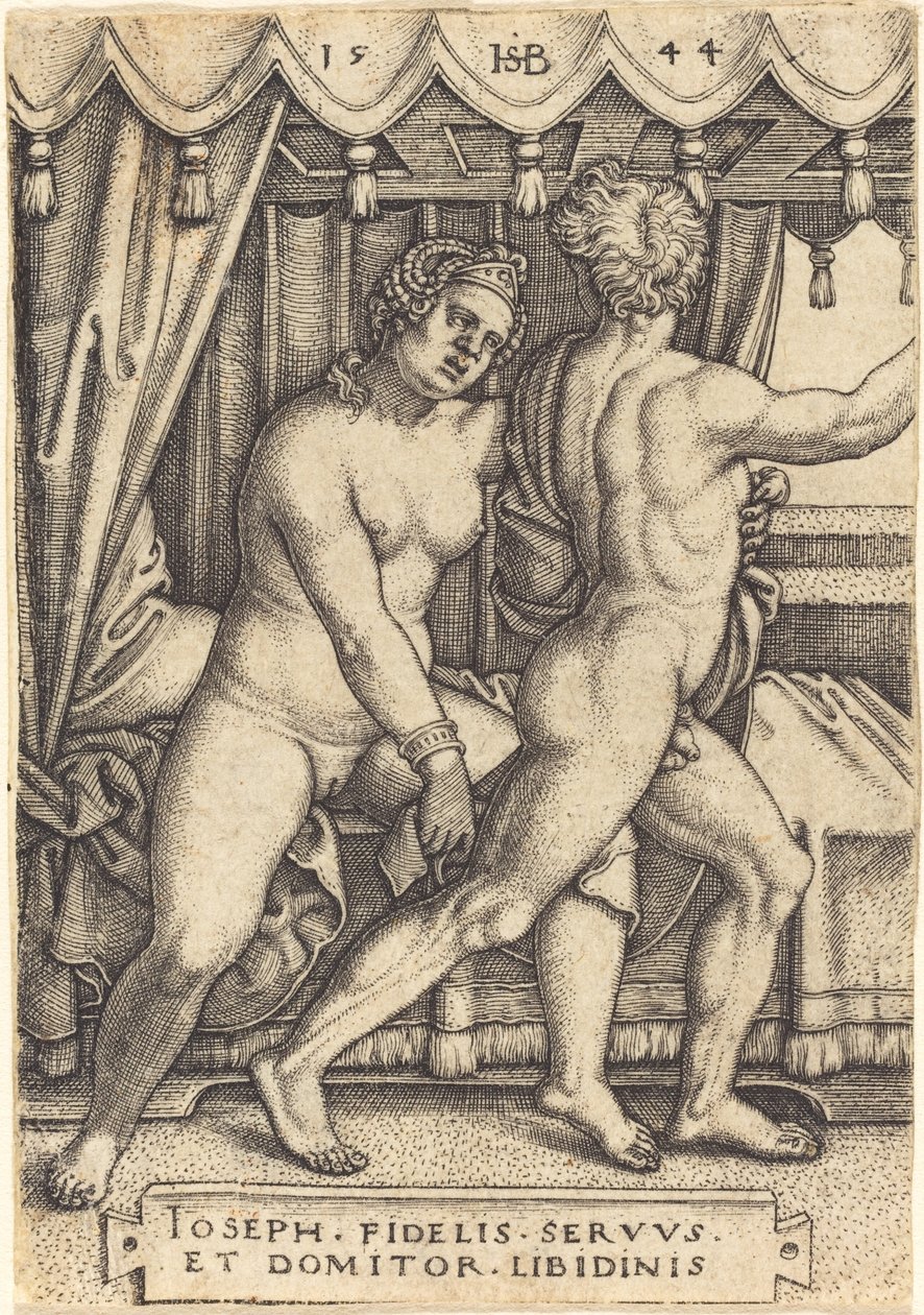 José y la esposa de Potifar de Sebald Beham