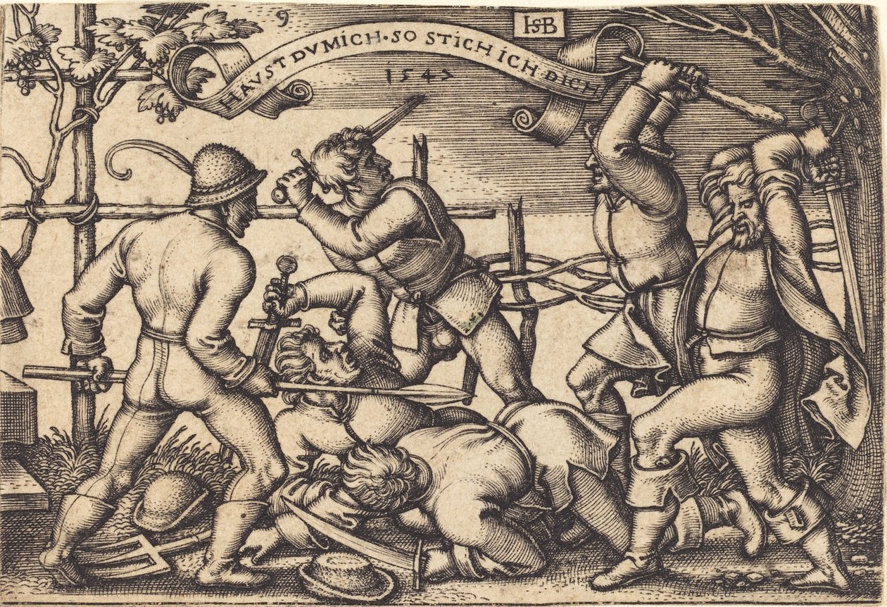 La pelea de los campesinos de Sebald Beham