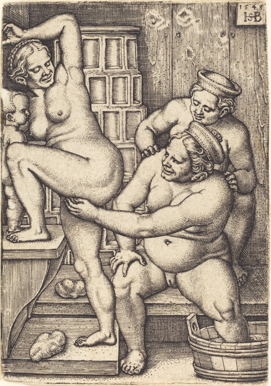 Tres Mujeres Bañándose de Sebald Beham