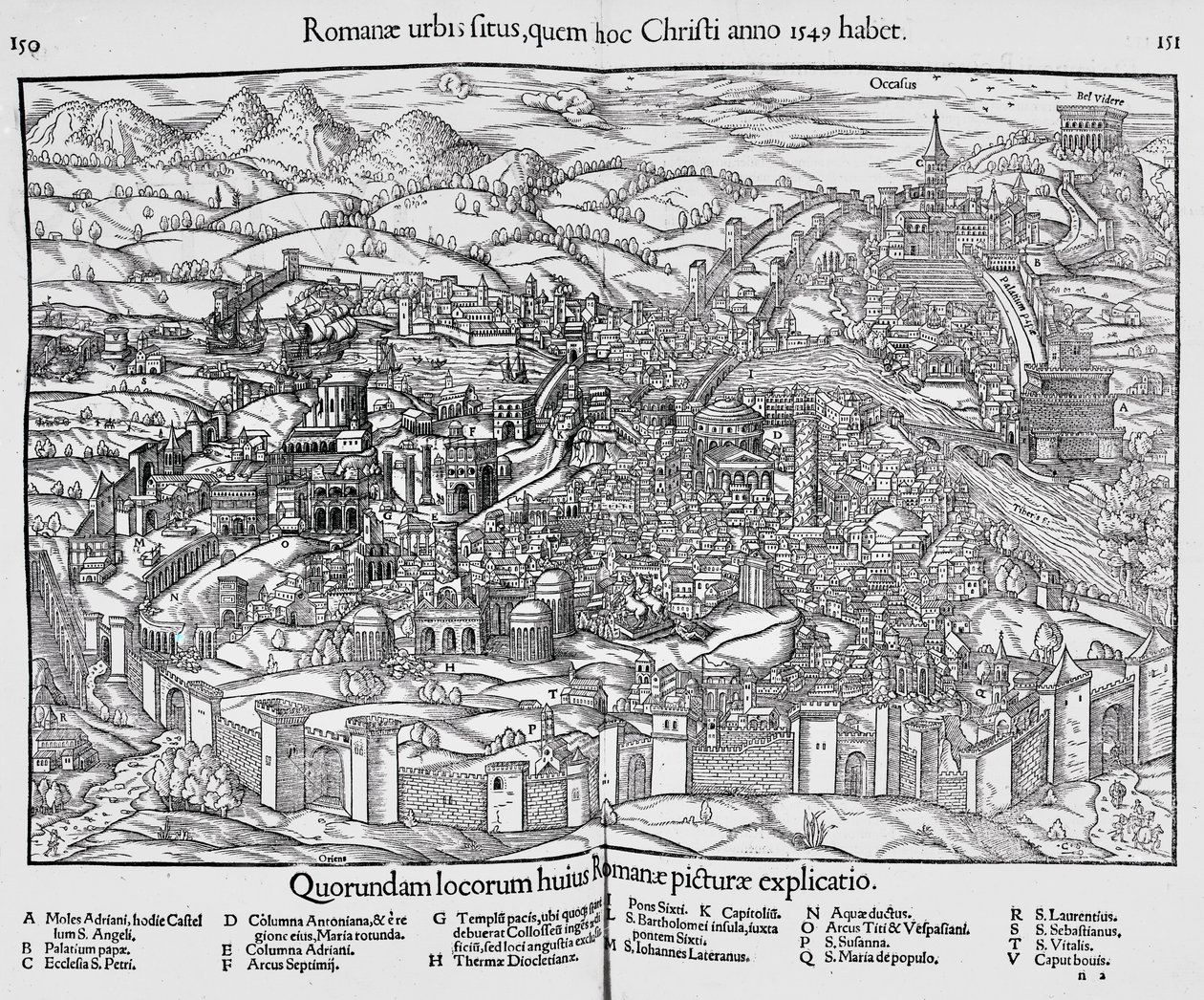 Ciudad de Roma, c.1550 de Sebastian Munster
