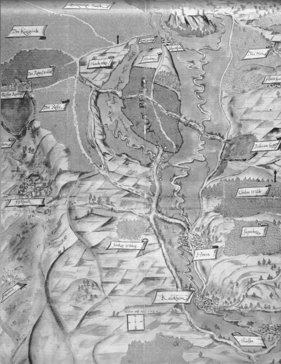 Mapa de Kelkheim y sus alrededores del siglo XVI de Sebastian Wolff