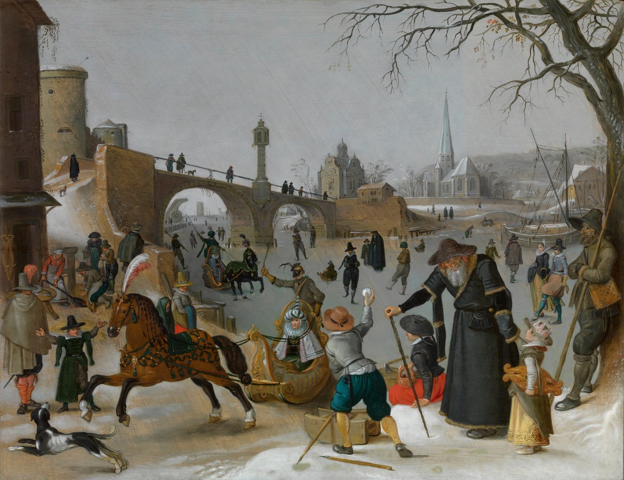 Placeres de invierno (óleo sobre tabla) de Sebastian Vrancx