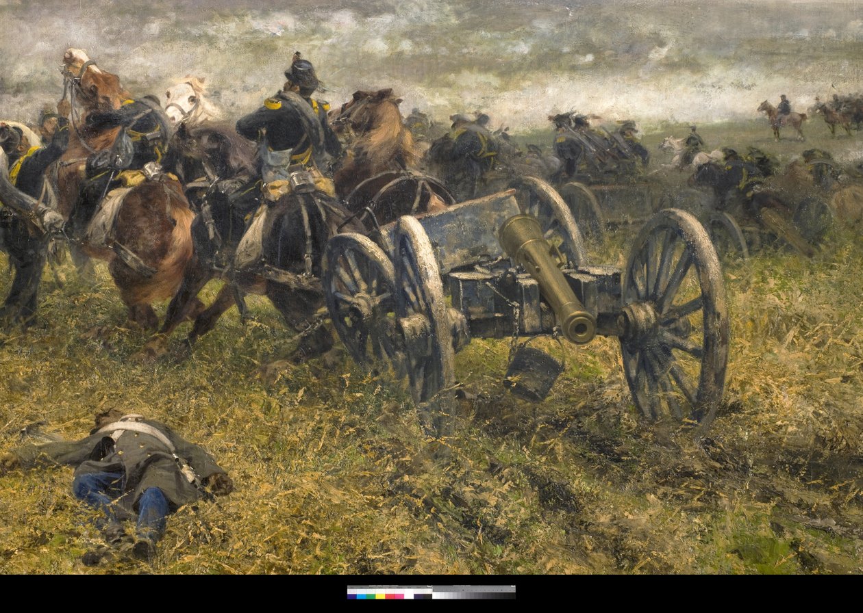 Artillería durante la Batalla de San Martino, 1887 (detalle) de Sebastiano de Albertis
