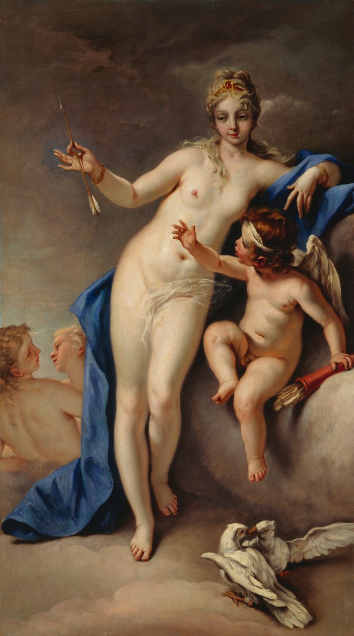 Venus y Cupido (óleo sobre lienzo) de Sebastiano Ricci