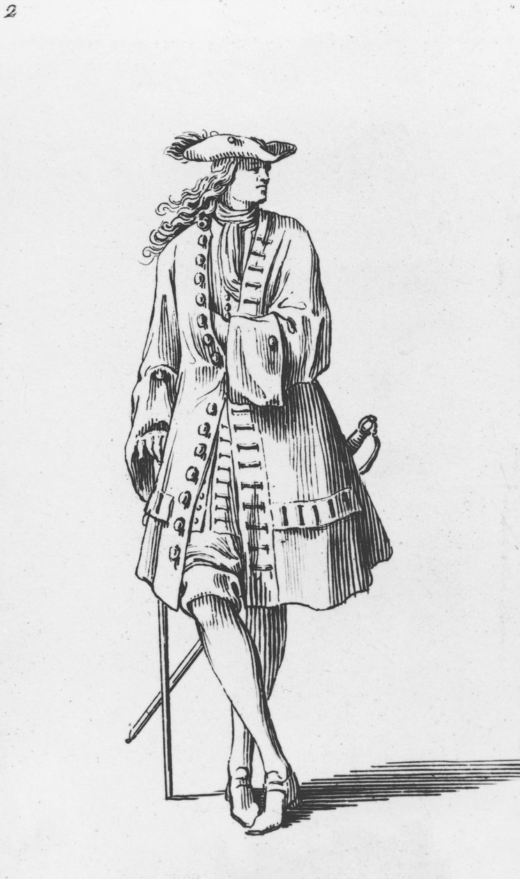 Ilustración de traje masculino de Sebastien I Le Clerc
