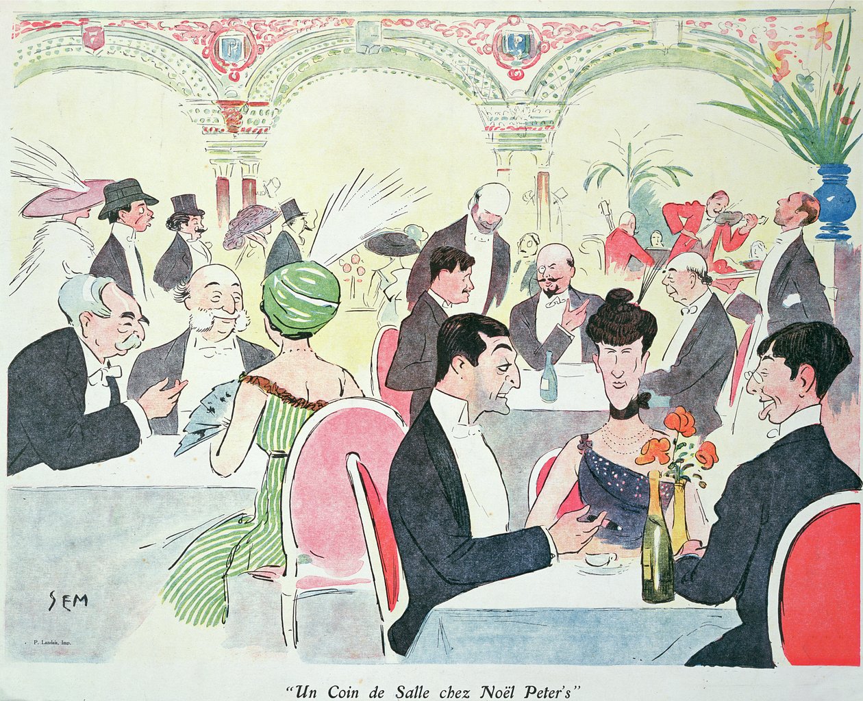 Restaurante de Noel Peter en París, 1914 de Sem