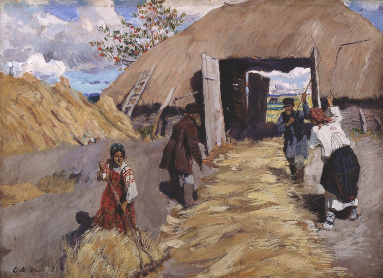 La trilla, 1916 de Sergei Arsenevich Vinogradov