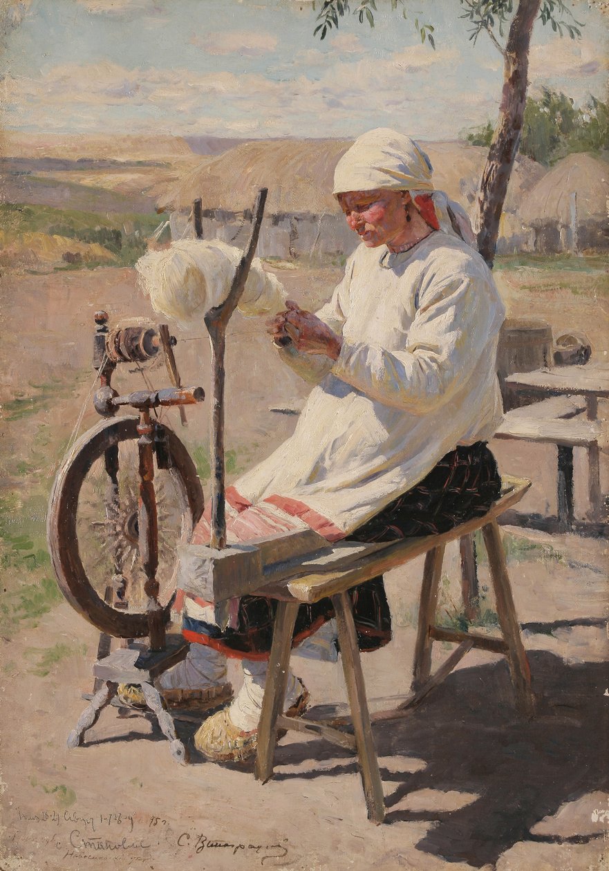 La hilandera, 1895 de Sergei Arsenevich Vinogradov