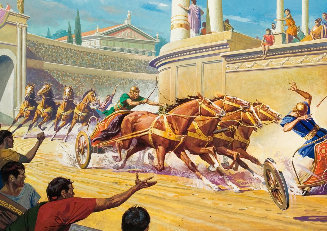 Carrera de cuadrigas en el Circo Máximo de Severino Baraldi