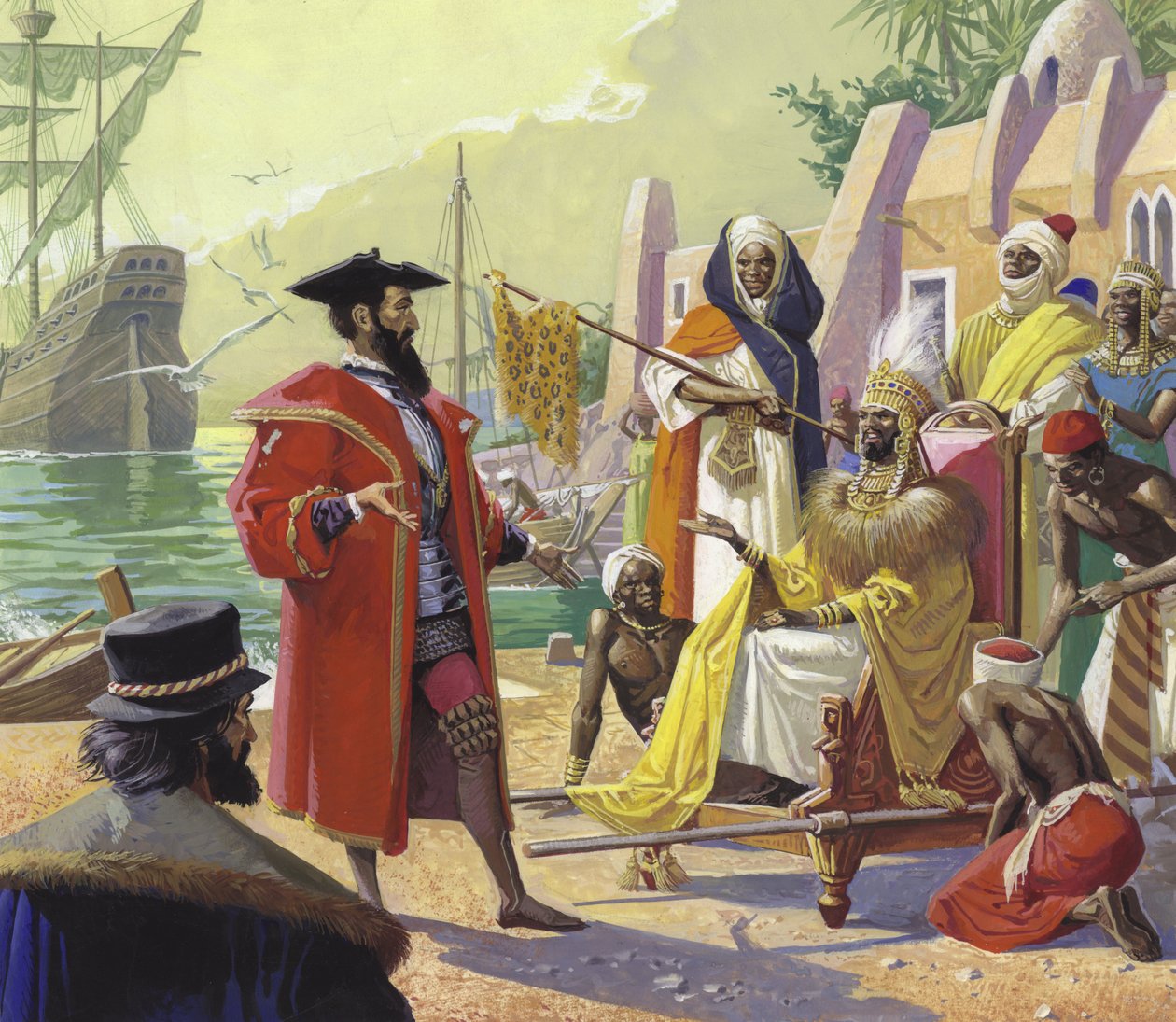 Vasco de Gama (1469-1524) (gouache sobre papel) de Severino Baraldi