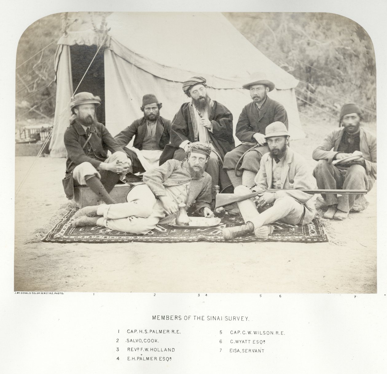 Miembros de la encuesta del Sinaí, 1868 de Sgt. James M. McDonald