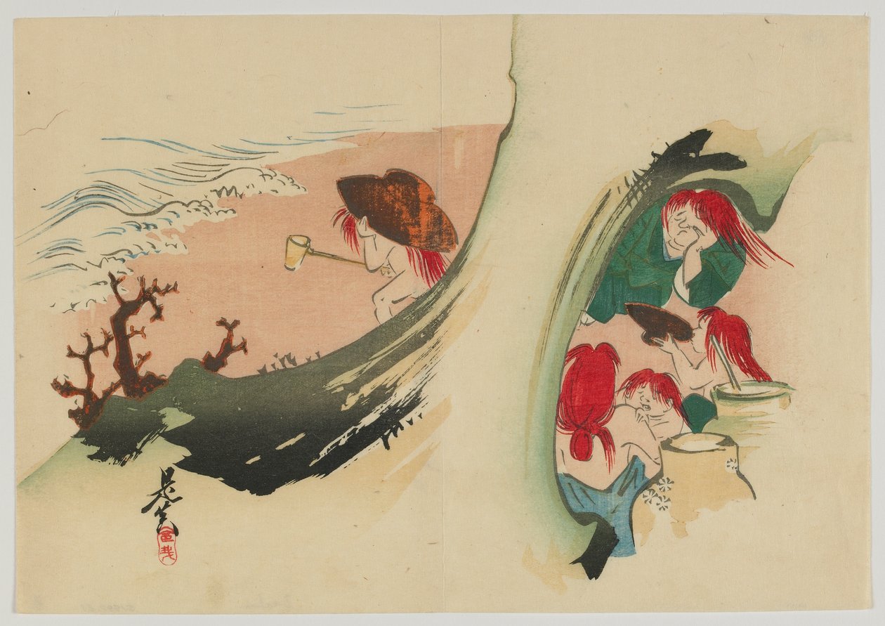 Shojo, era Meiji, finales del siglo XIX de Shibata Zeshin
