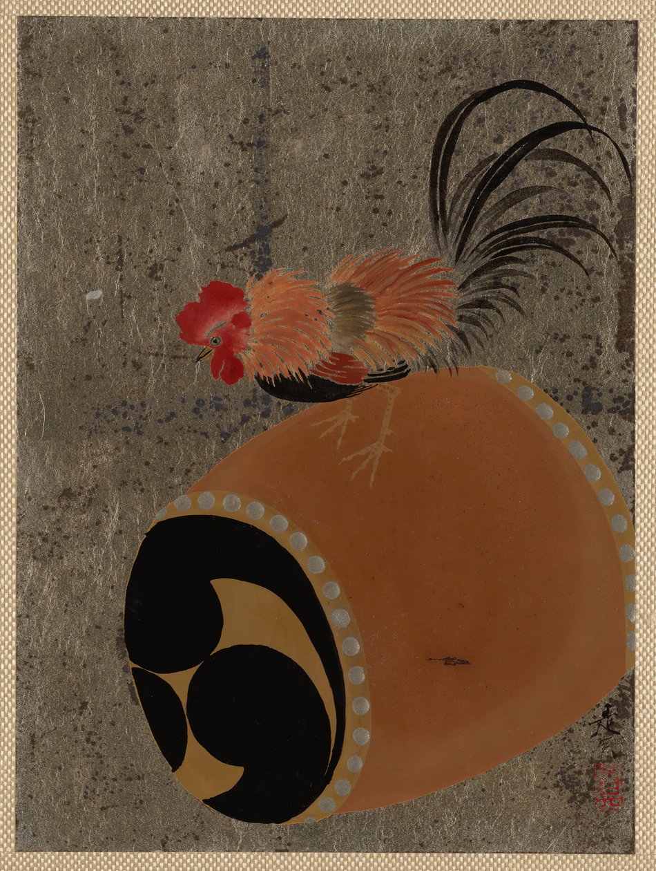 Gallo en Tambor de Shibata Zeshin