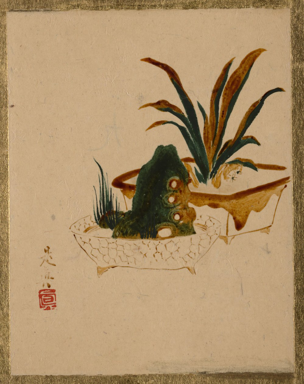 Flores en jardineras de Shibata Zeshin