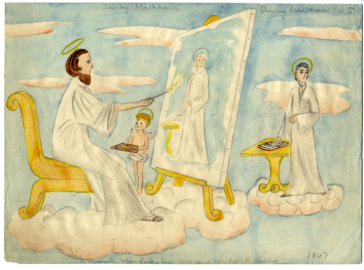 Ángel pintando un cuadro de Shirley Markham