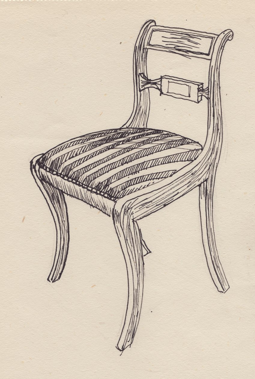 Silla con asiento a rayas, 1951 de Shirley Markham