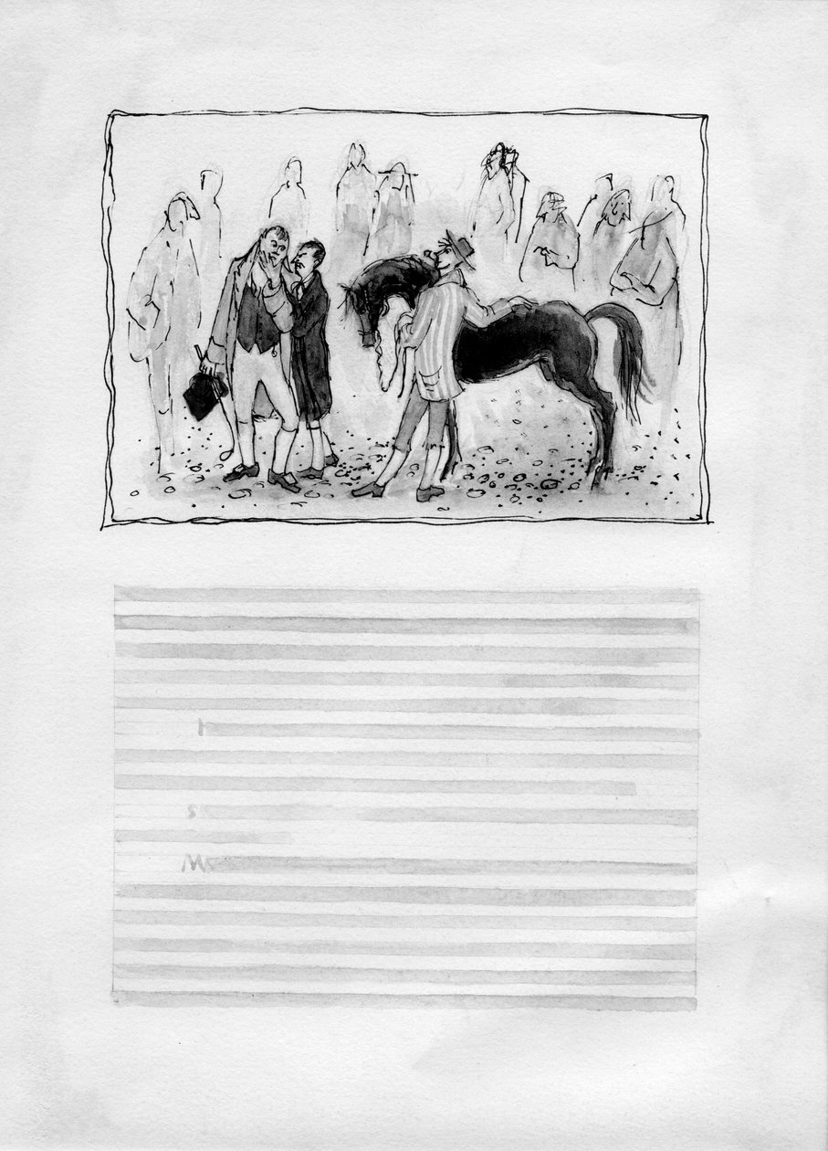 Hombres con caballo, 1952 de Shirley Markham