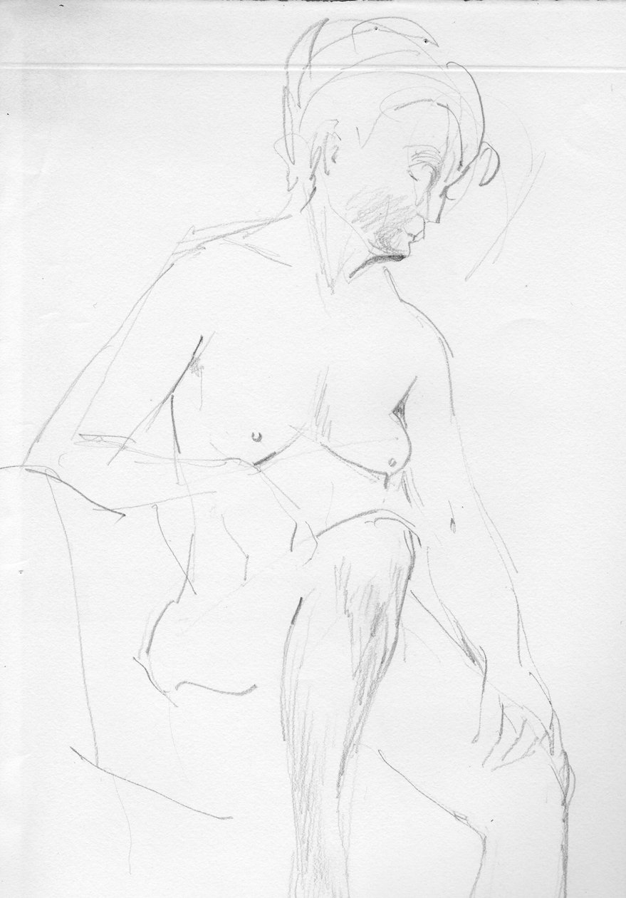 Mujer desnuda sentada, c. 1950 de Shirley Markham