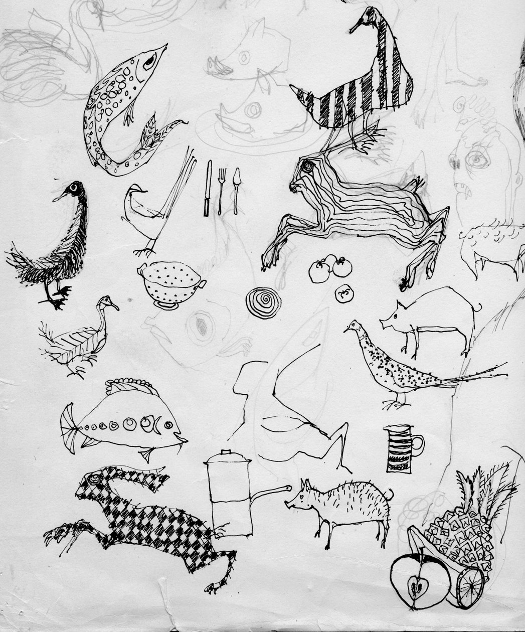 Página de bocetos de animales de Shirley Markham