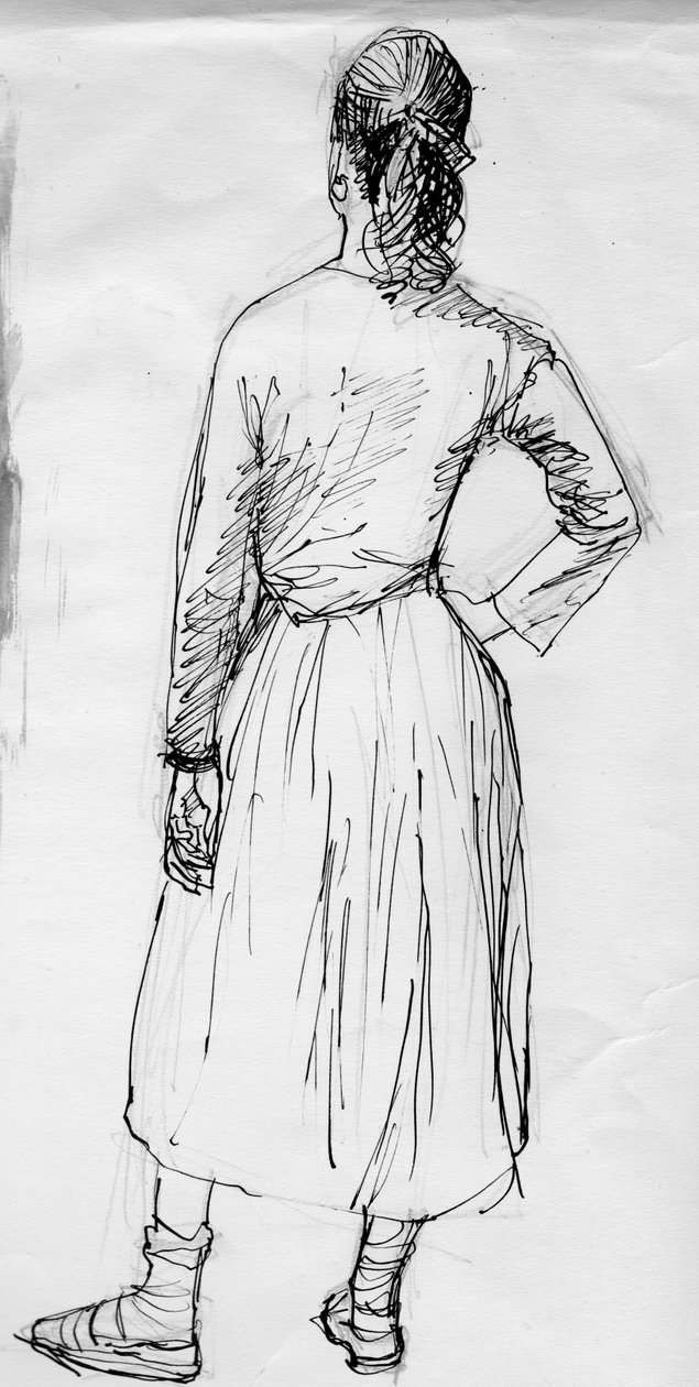 Mujer de pie vista desde atrás, c. 1950 de Shirley Markham