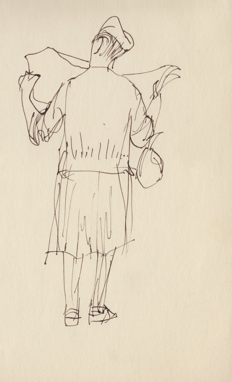 Mujer leyendo un periódico, c1950 de Shirley Markham
