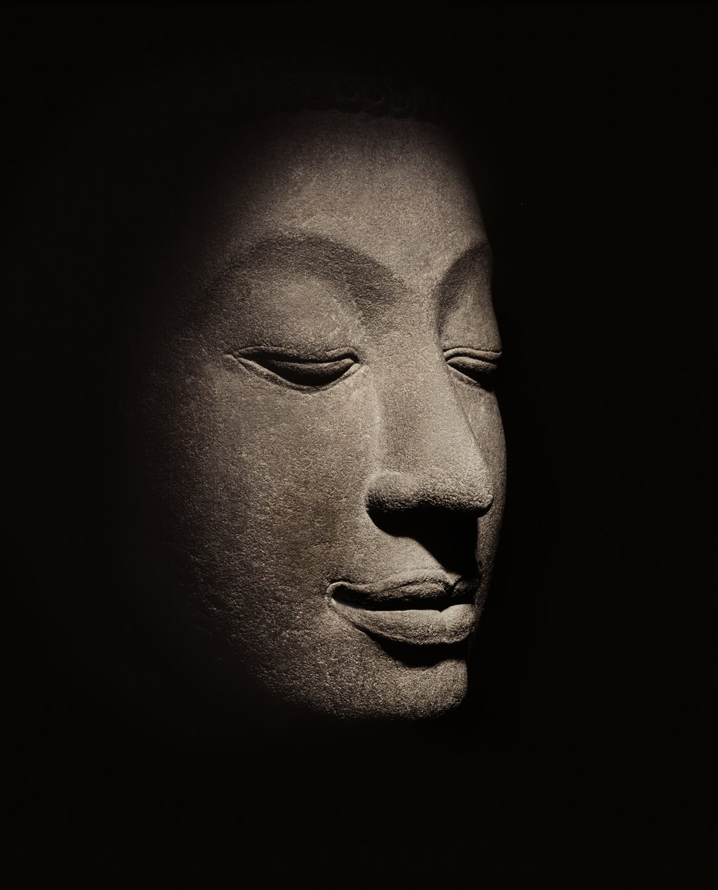 Cabeza de Buda del período Ayutthaya temprano de Siamese School