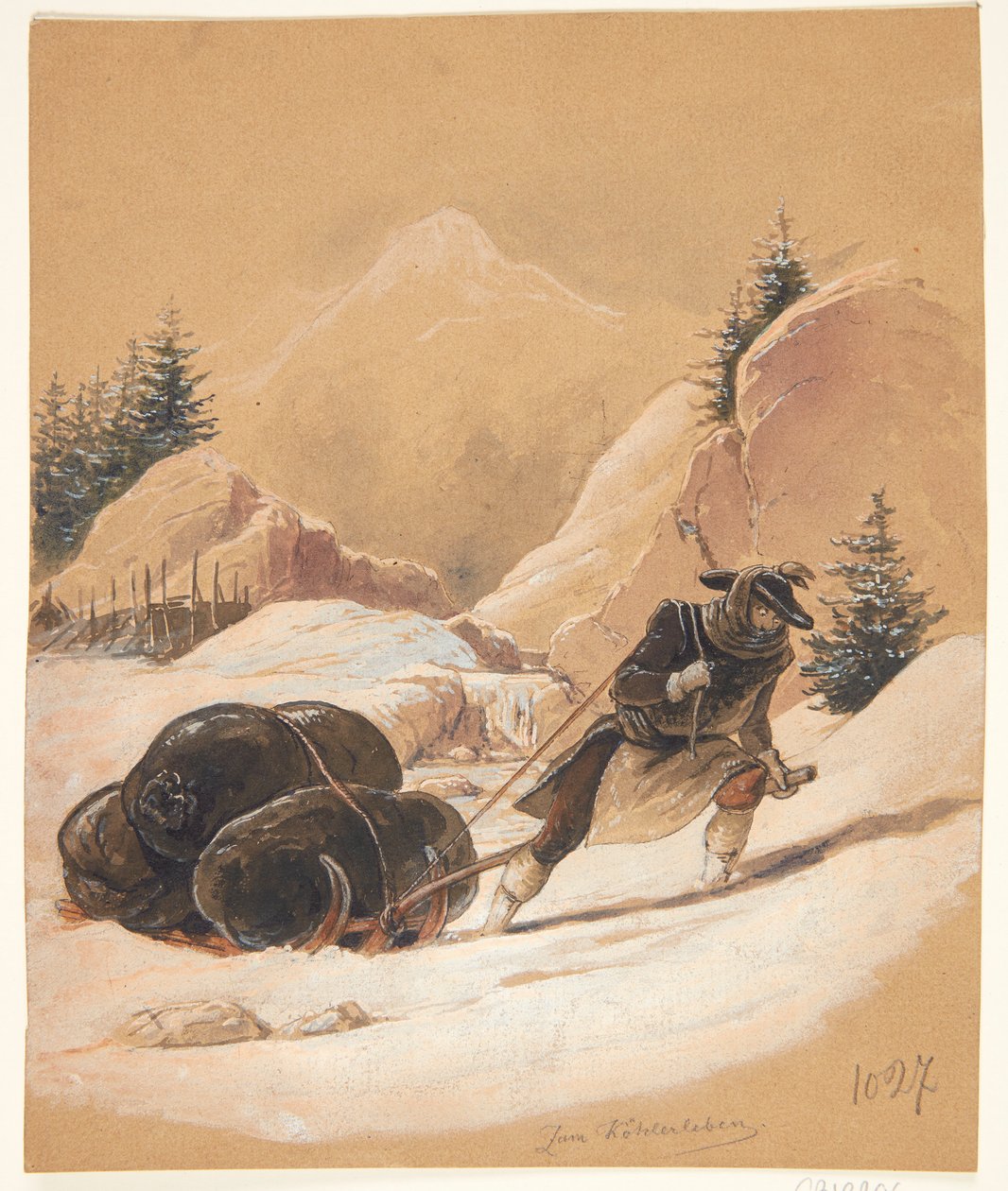 Danés: Hombre con trineo de Sigmund Ferdinand Ritter von Perger