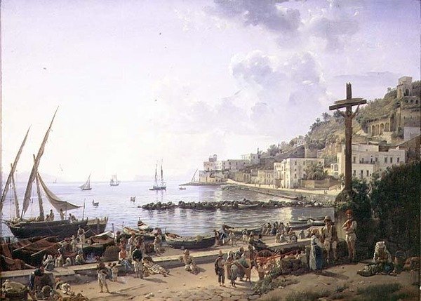La bahía de Mergellina, Nápoles de Silvestr Fedosievich Shchedrin