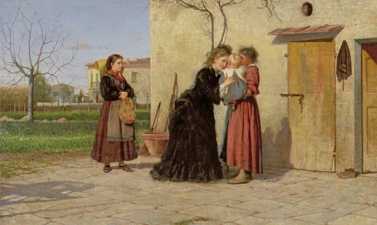 Visitando a la nodriza de Silvestro Lega
