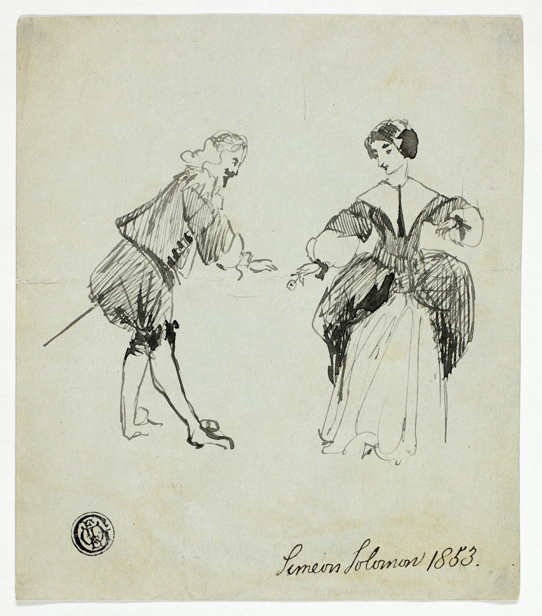 Caballero y dama de Simeon Solomon