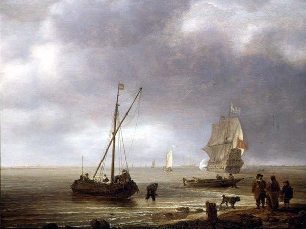 Una Fragata Disparando una Salva de Simon de Vlieger