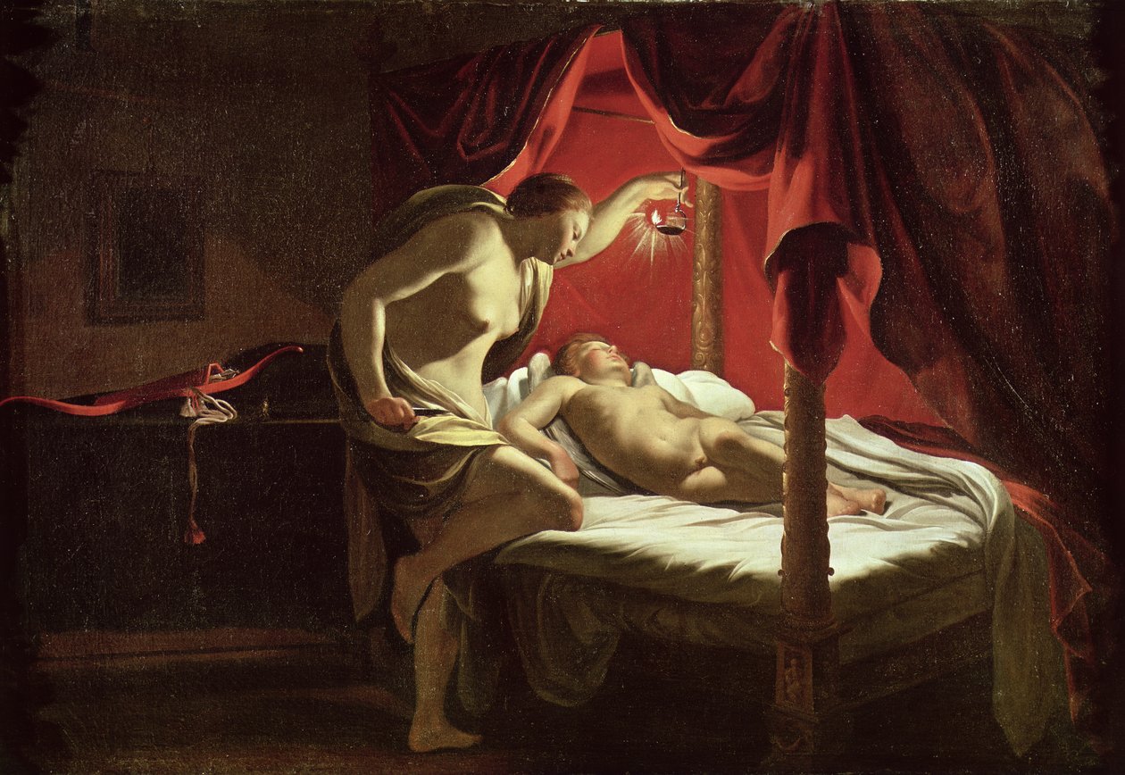 Psique y Cupido, c.1627 de Simon Vouet