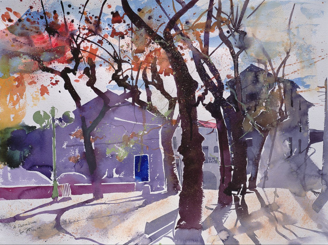 A Puissalicon, 2010 Francia (acuarela) de Simon Fletcher
