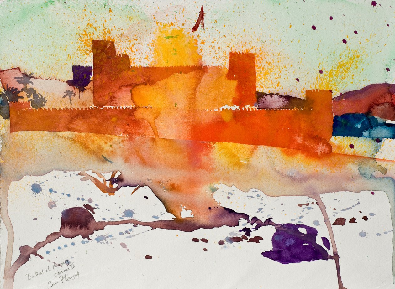 Birkat al Marez, Omán II, 2004 (acuarela) de Simon Fletcher