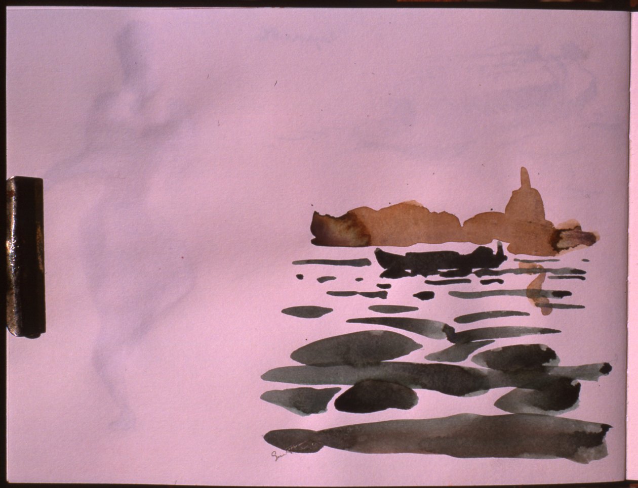 Barco del canal, Venecia (acuarela sobre papel) de Simon Fletcher