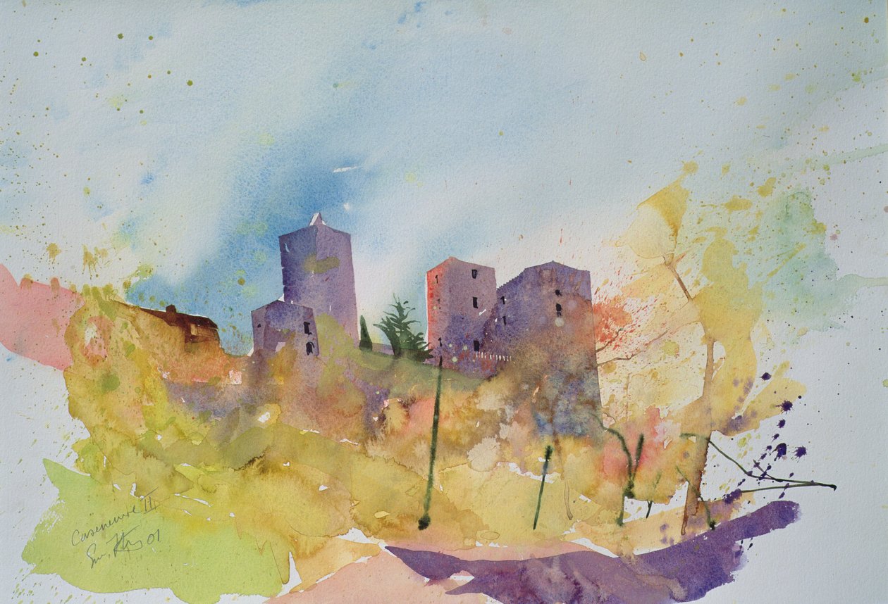 Caseneuve, Francia, 2001 (acuarela) de Simon Fletcher