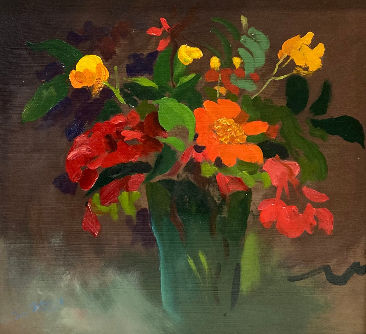 Cassia  Tithonia (óleo sobre tabla) de Simon Fletcher