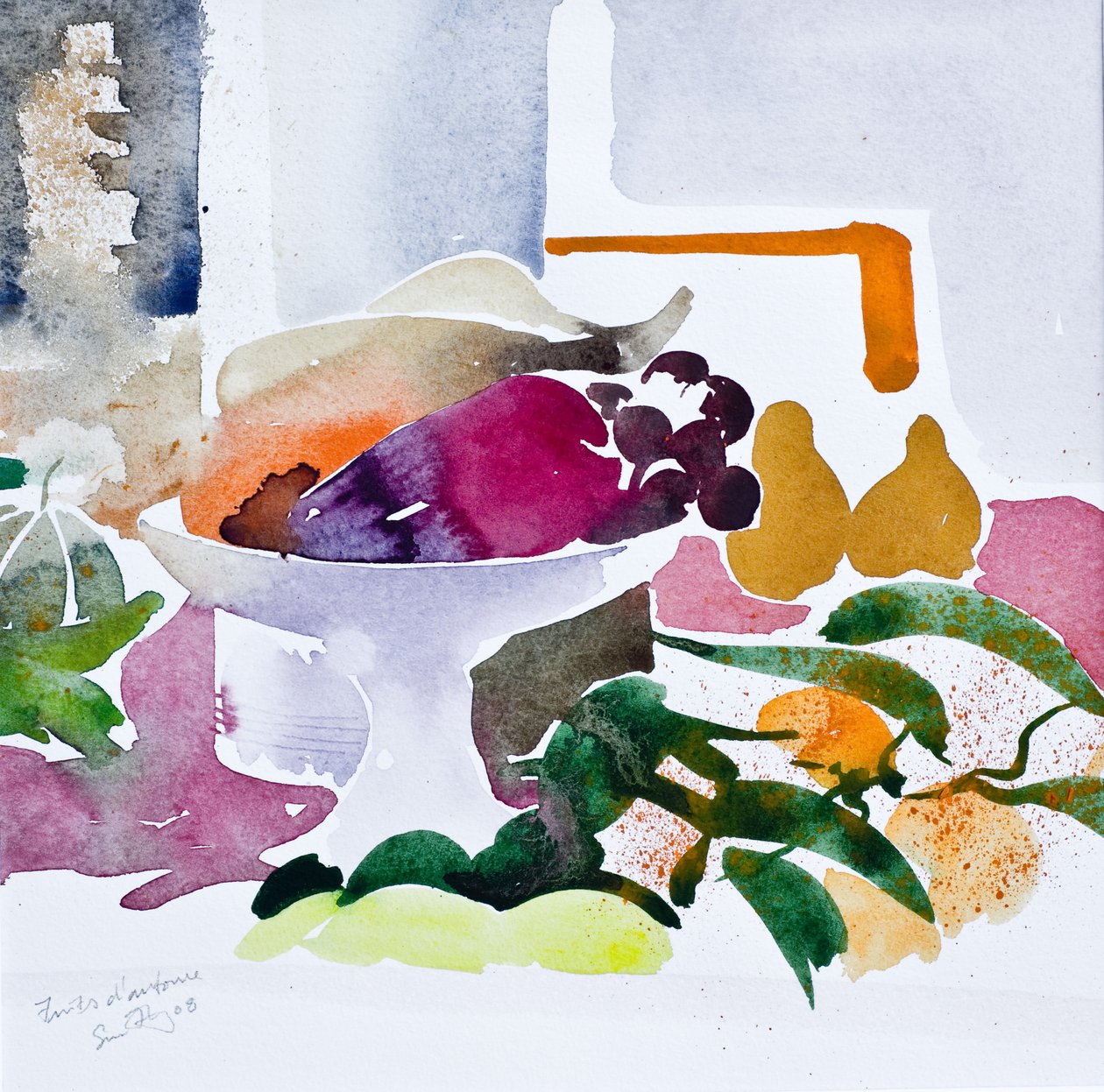 Fruta de otoño, 2008 (acuarela) de Simon Fletcher