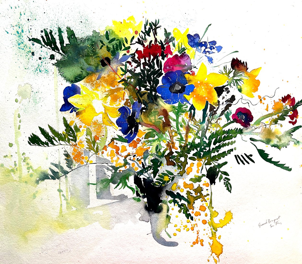 Grand Bouquet, 2005 (acuarela) de Simon Fletcher