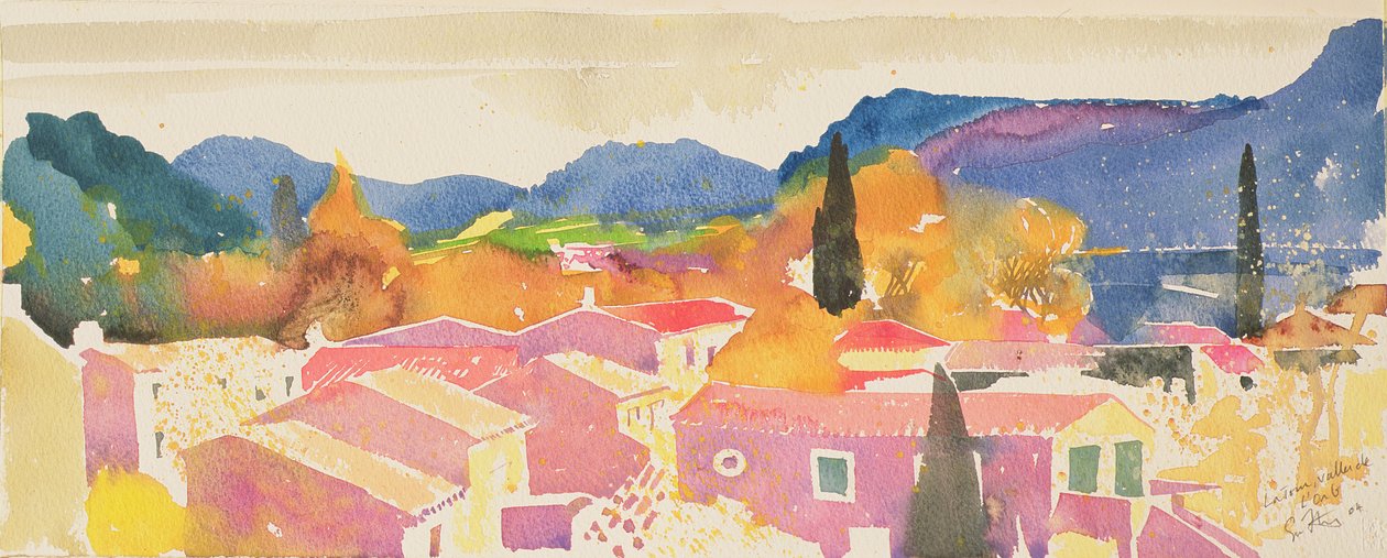La tour sur Orb, 2004 Francia (acuarela) de Simon Fletcher