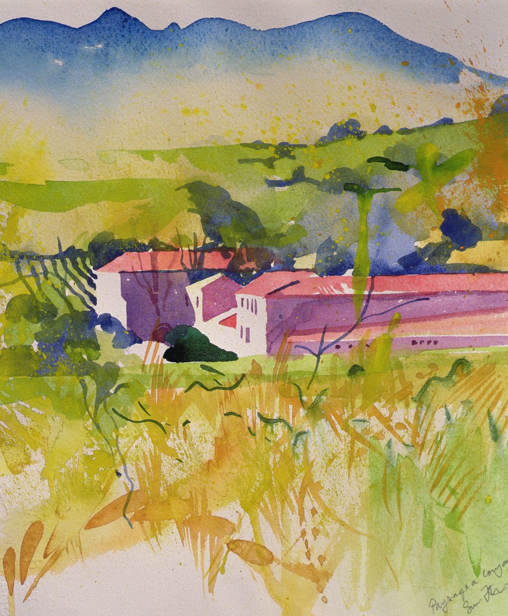 Paysage a Coujan, 2004 (acuarela) de Simon Fletcher