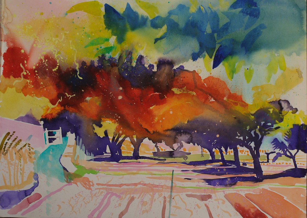 Paisaje de Coypu, 2014 (acuarela) de Simon Fletcher