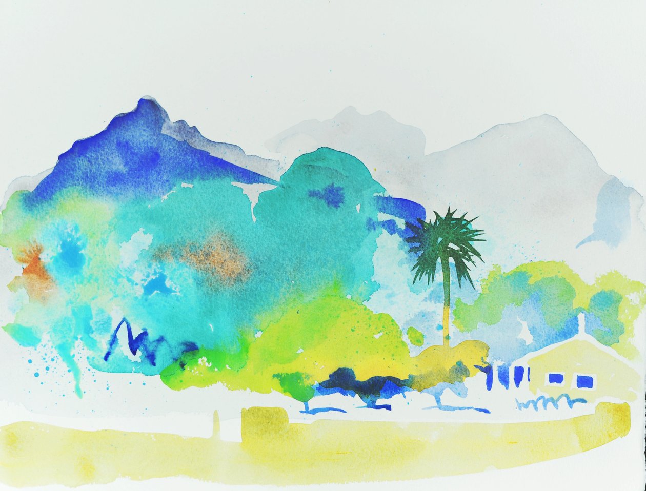Carretera a Sóller, 2015 (acuarela) de Simon Fletcher