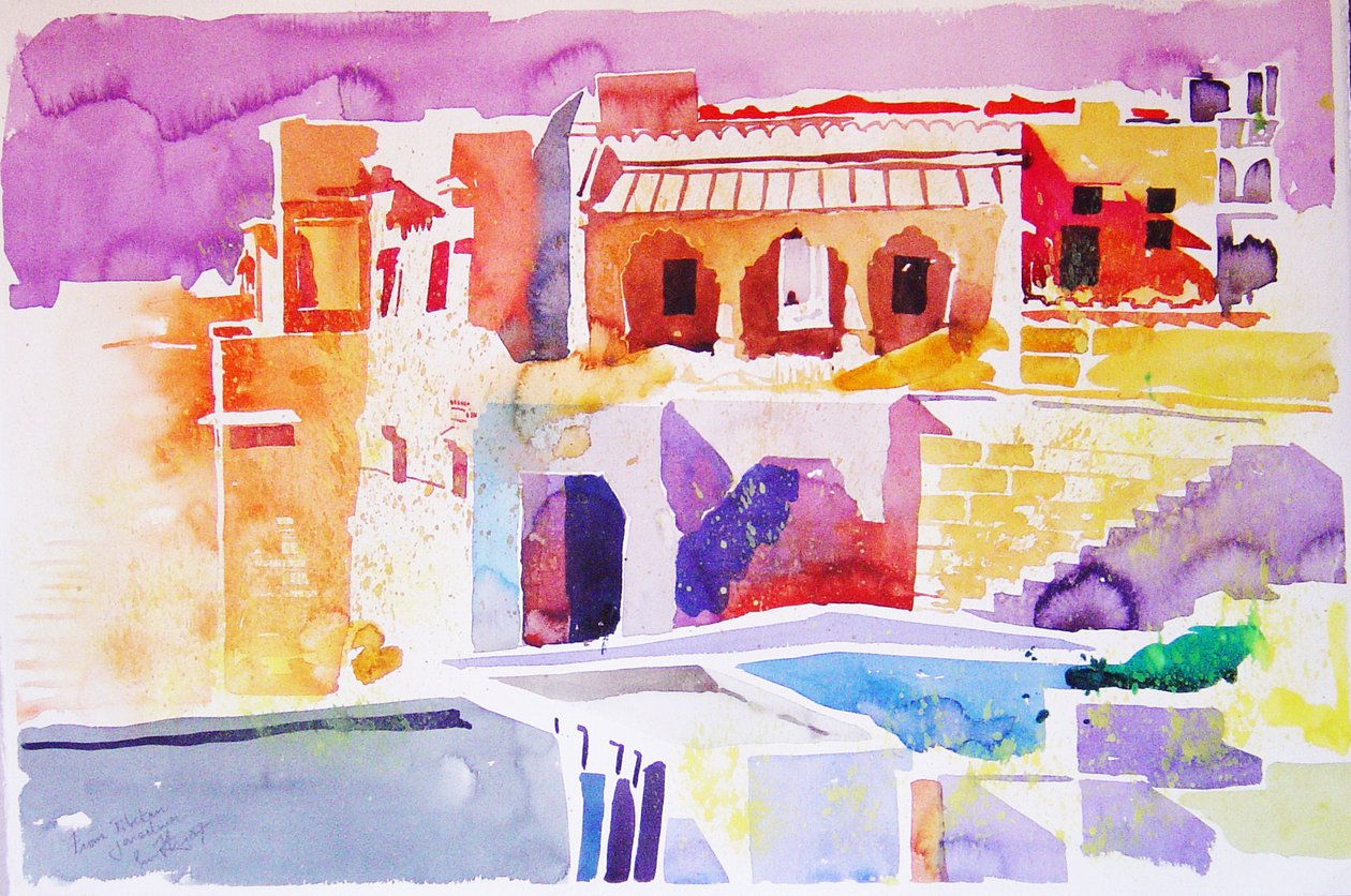 Tibetan Jaisalmer (acuarela sobre papel) de Simon Fletcher