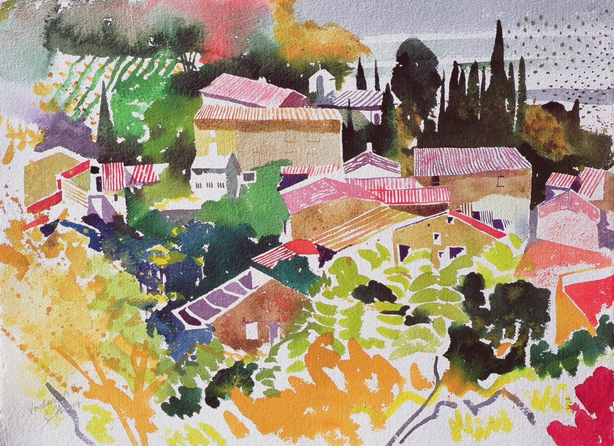 Vendanges II, Francia, 2012 (acuarela) de Simon Fletcher