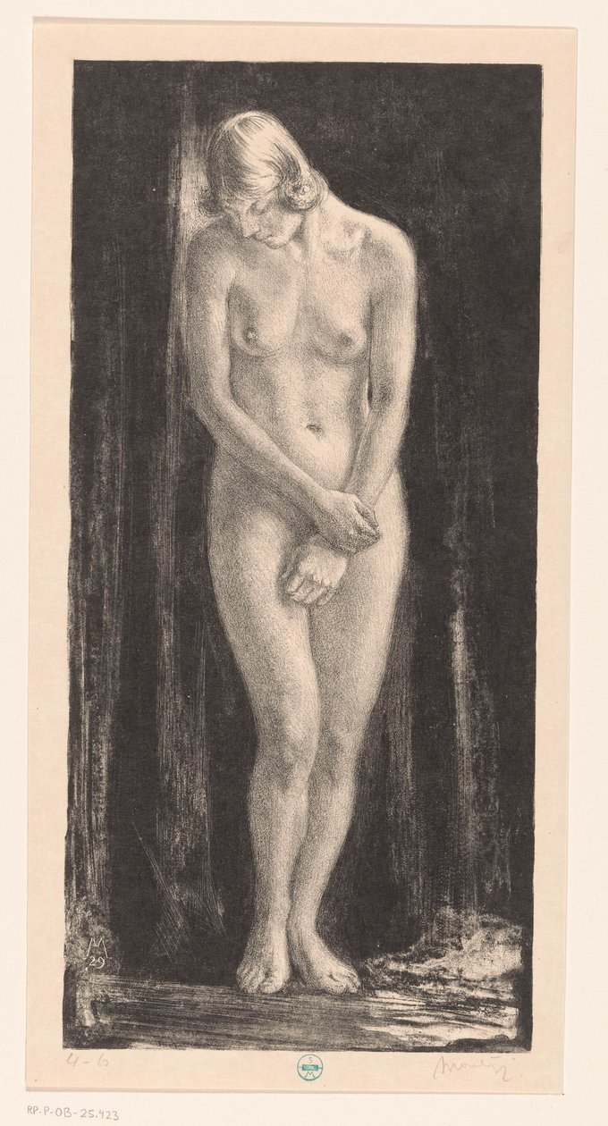 Mujer desnuda de pie de Simon Moulijn (signed by artist)