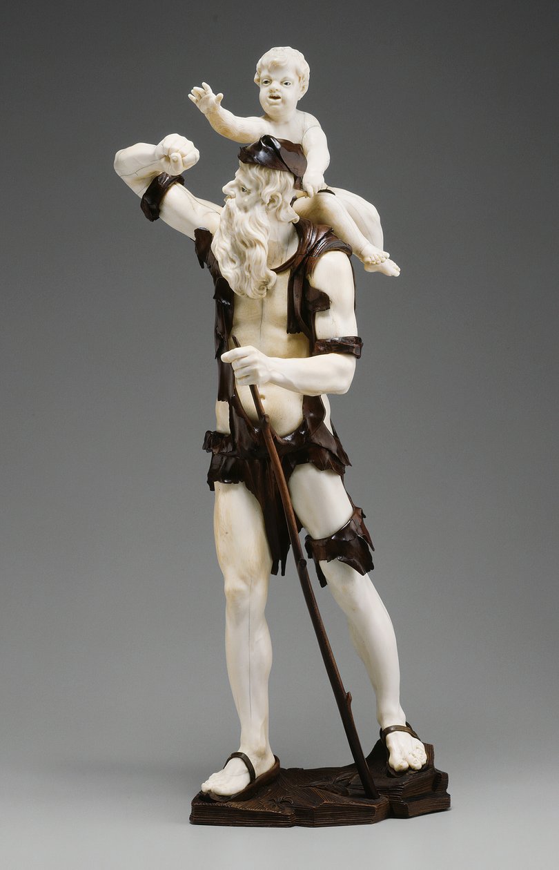 Viejo mendigo cargando a un niño, 1735-50 de Simon Troger