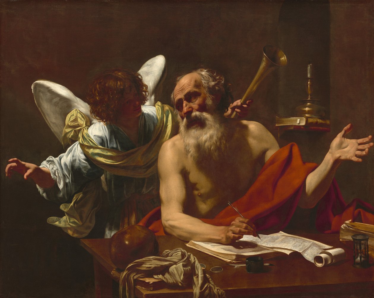 San Jerónimo y el ángel, c. 1622-1625 de Simon Vouet