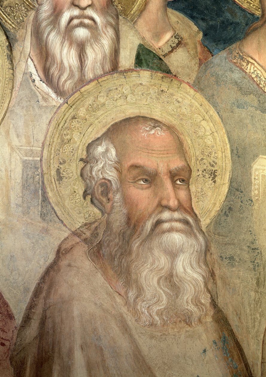 Maestà: San Juan Evangelista, 1315 (detalle) de Simone Martini