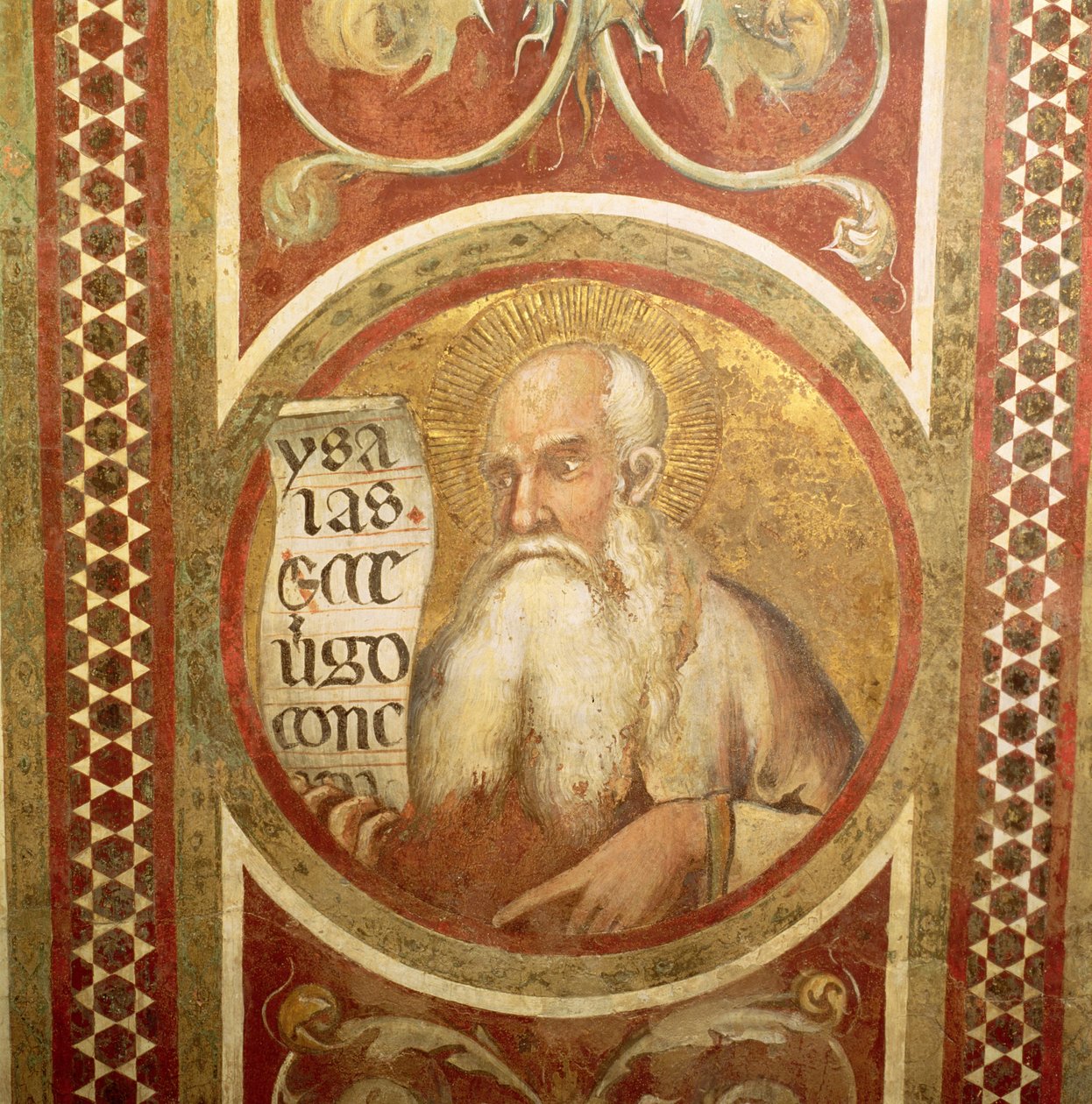 Maestà: Isaías, (detalle) del marco de Simone Martini
